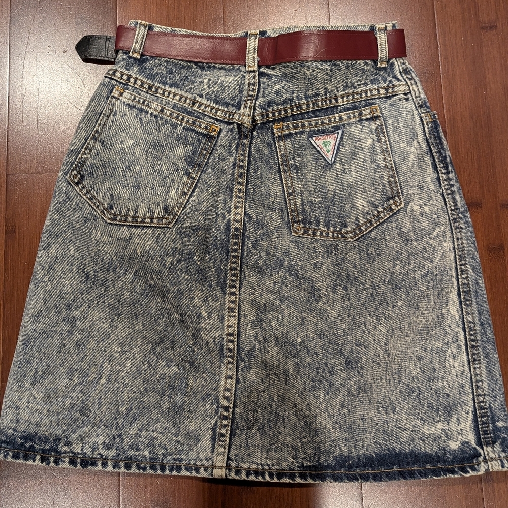 Vintage Palmetto 90's Acid Wash Midi Skirt - Picture 3 of 7